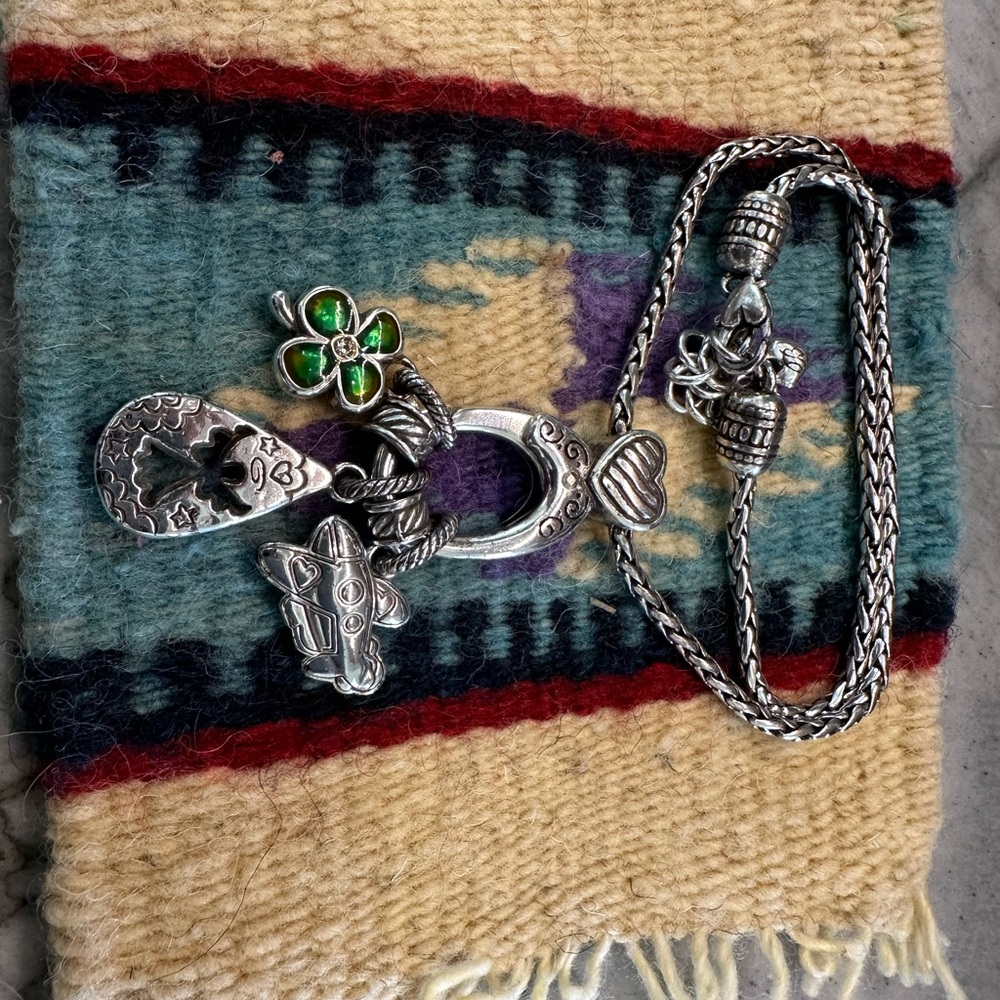 Brighton~Charming Holder Necklace w 3 Charms